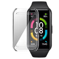 Clear protective case for Huawei Band 8 and 9, designed to shield the smartwatch from scratches and impacts.