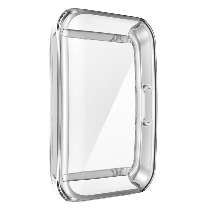 Clear protective case for Huawei Band 8 and 9, durable watch case from That Watch Shop, shown on a Huawei fitness band.