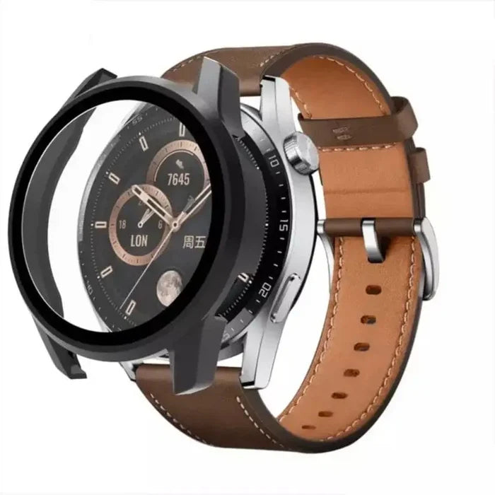 Black Habicare protective case for Huawei GT 2 46mm smartwatch, designed to shield and protect the watch body.