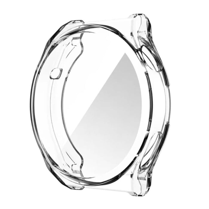 Clear protective case for Huawei GT 2 46mm smartwatch, made by That Watch Shop, shown on a smartwatch.