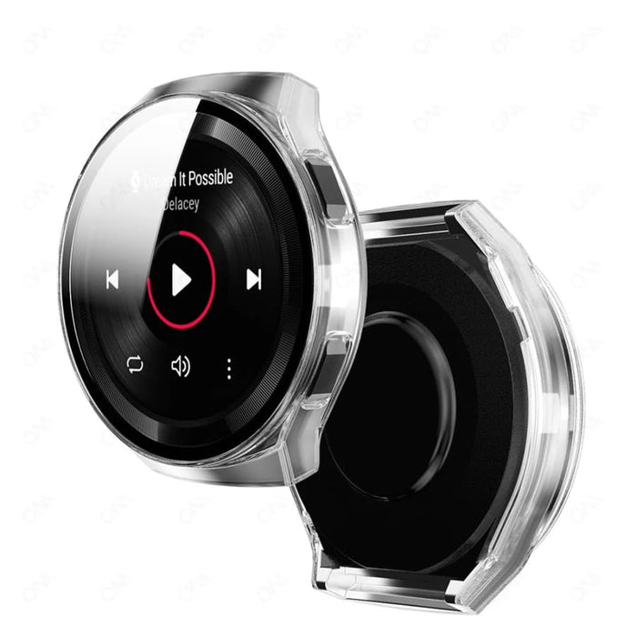 Clear protective watch case for Huawei GT 2e Active, made by That Watch Shop, showcasing the transparent design and precise fit.