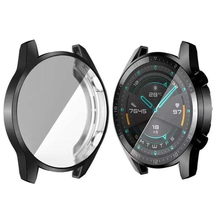 Black protective case for Huawei GT 42mm smartwatch, durable and snug fitting, designed by That Watch Shop.