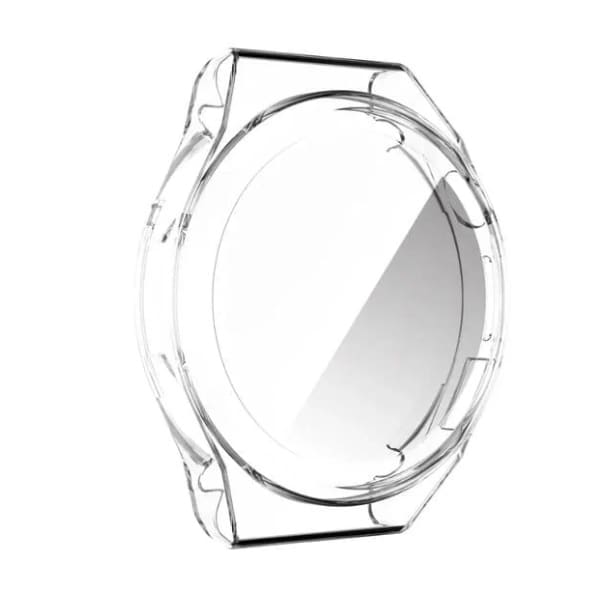 Clear protective watch case for Huawei GT Runner, transparent and snug-fitting for style and protection.