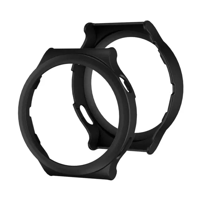 Black Habicare protective watch case for Huawei GT3 Pro 43mm, showcasing the sleek, durable design protecting the smartwatch.