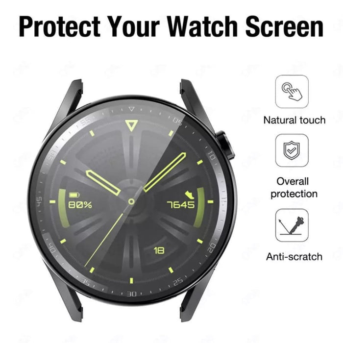 Black protective case for Huawei GT3 Pro 46mm watch, designed to safeguard the watch from scratches and impacts.