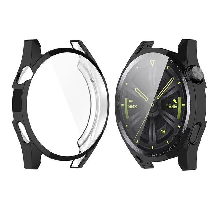 Black protective case for Huawei GT3 Pro 46mm smartwatch, designed to shield the watch from scratches and impacts.
