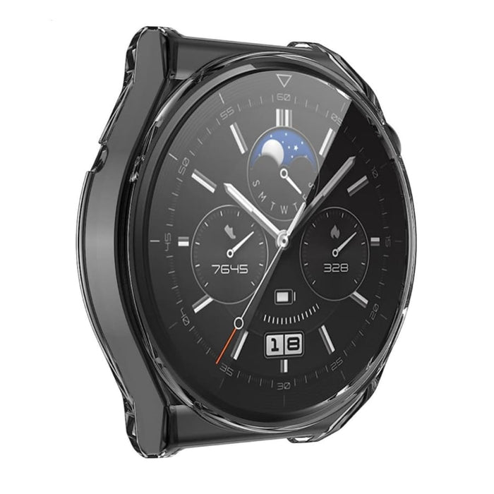 Clear protective case for Huawei GT3 Pro 46mm watch, designed to shield and showcase the watch's design.