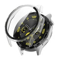 Clear protective case for Huawei GT4 41mm smartwatch by Habicare, shown fitted on the watch with transparent material.