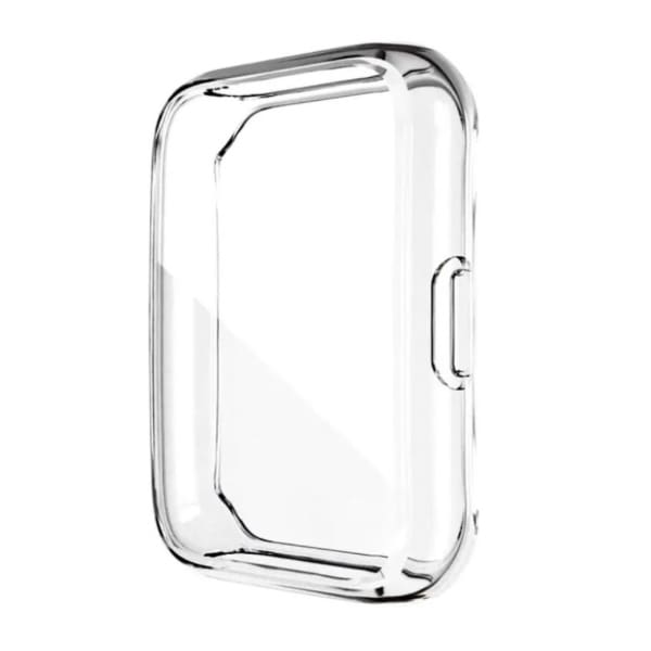 Clear protective case for Huawei Watch Fit 2, showcasing slim, transparent design that shields the smartwatch from scratches and bumps.