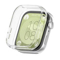 Clear protective case for Huawei Watch Fit 3 smartwatch, showcasing a silver frame and transparent cover.