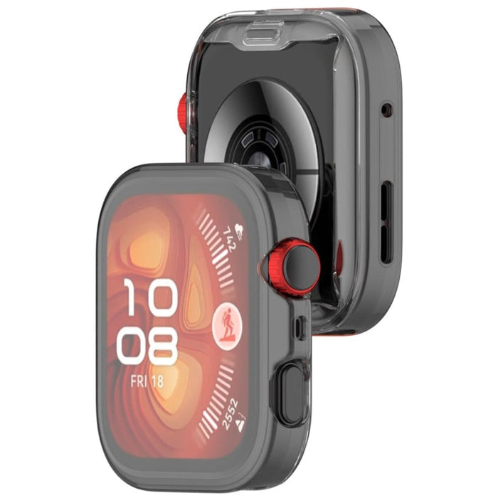Clear protective case for Huawei Watch Fit 4 Pro, designed to safeguard the watch screen from scratches and impacts.
