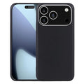 Black protective screen protector for iPhone 17 Pro by 9eight5, showing the sleek edge and clarity of the case on the phone.