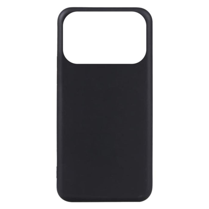 Black 9eight5 iPhone 17 Pro protective case with built-in screen protector, providing durable and stylish protection for the device.