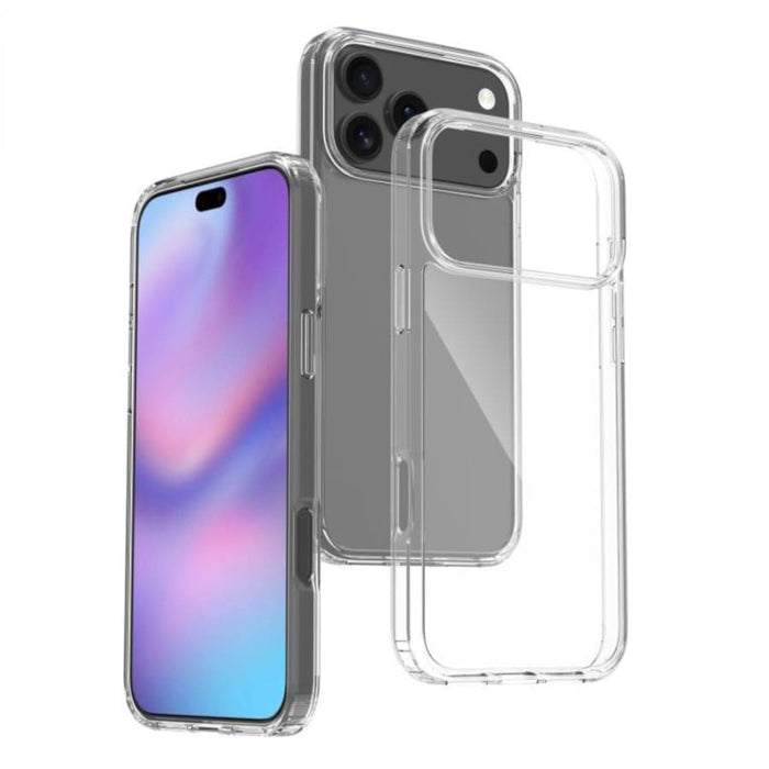 Clear protective screen case for iPhone 17 Pro Max by 9eight5, showcasing transparent design and precise fit.