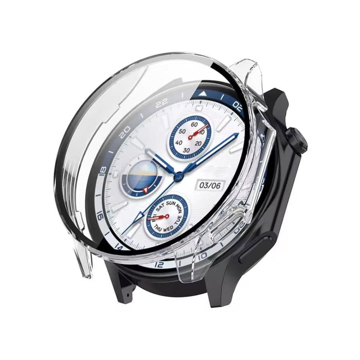 Clear protective case for Oppo Watch X, designed by That Watch Shop, showcasing the slim, transparent watch cover.