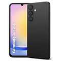 Black protective case and screen protector for Samsung Galaxy A25 5G by 9eight5, showing the case's textured surface and screen coverage.