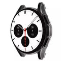 Clear protective case for Samsung Galaxy Watch 4 Classic 46mm by Habicare, showing the watch with transparent cover on a white background.