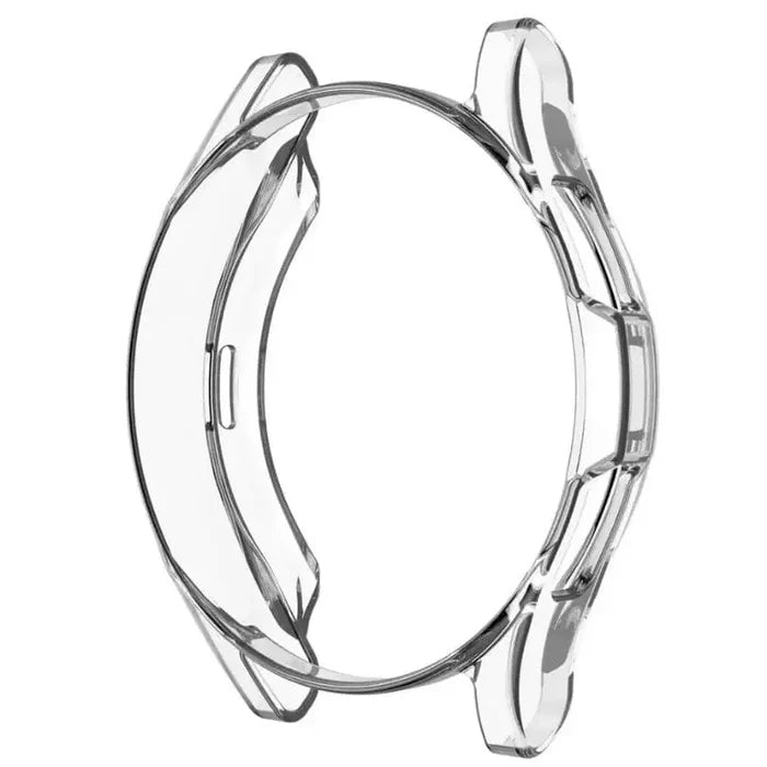 Clear protective case for Samsung Galaxy Watch 42mm by Habicare, showing the watch with transparent, durable cover.