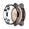 Black Habicare protective case for Samsung Galaxy Watch 46mm, showing the snug fit and durable material.