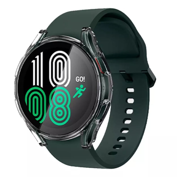 Clear protective case for Samsung Galaxy Watch 46mm, designed by That Watch Shop, shown on the watch in the image.
