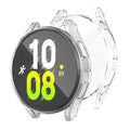 Clear protective case for Samsung Galaxy Watch 5 (44mm) by Habicare, showing the slim, durable design on the smartwatch.