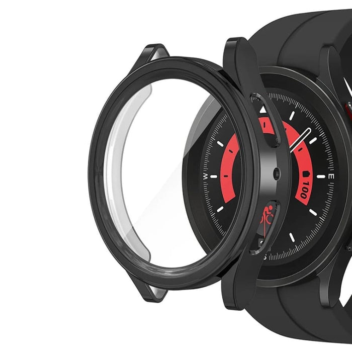 Black protective case for Samsung Galaxy Watch 5 Pro 45mm, designed to shield and enhance the smartwatch.