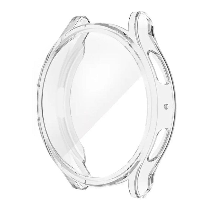 Clear protective case for Samsung Galaxy Watch 6 (40mm), made by That Watch Shop, shown fitted on the watch with transparent design.
