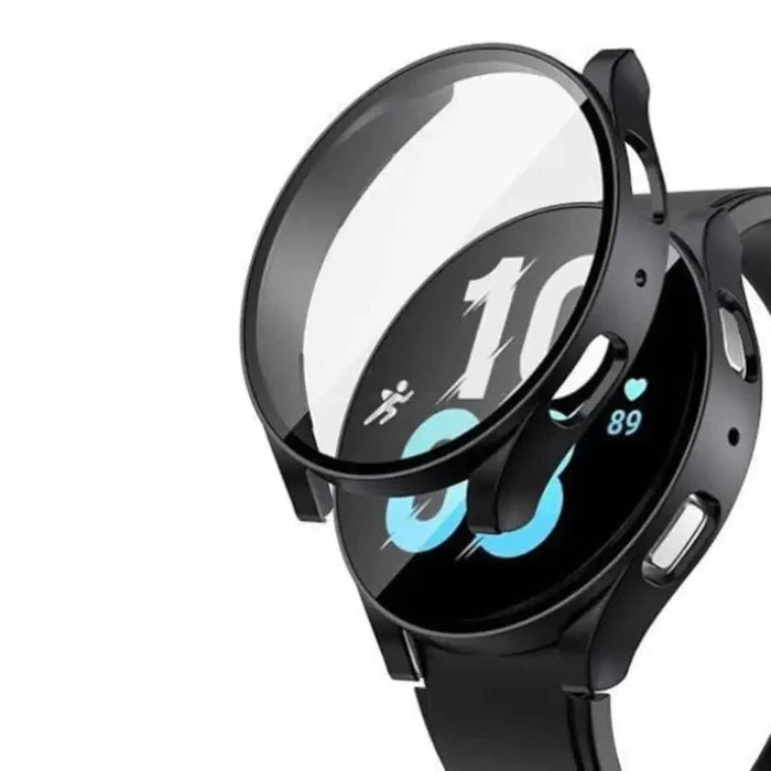 Black Habicare protective case for Samsung Galaxy Watch 6 (44mm), designed to safeguard the watch with durable coverage.