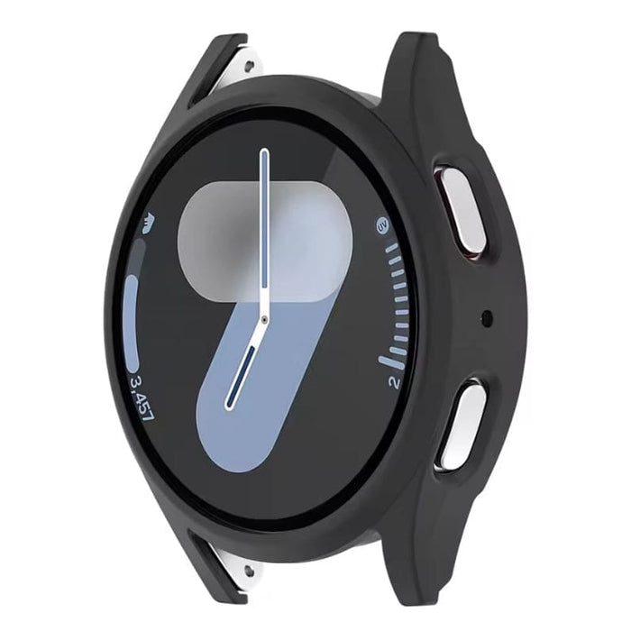 Black protective case for Samsung Galaxy Watch 7 (44mm), designed to safeguard the smartwatch with durable material.