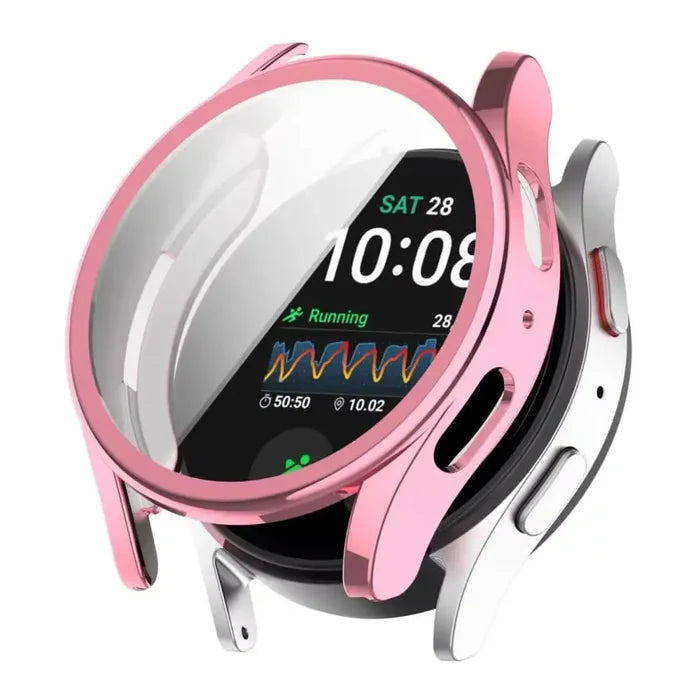 Habicare protective case for Samsung Galaxy Watch 7 44mm in rose gold, showing the sleek watch case with a fitted design.