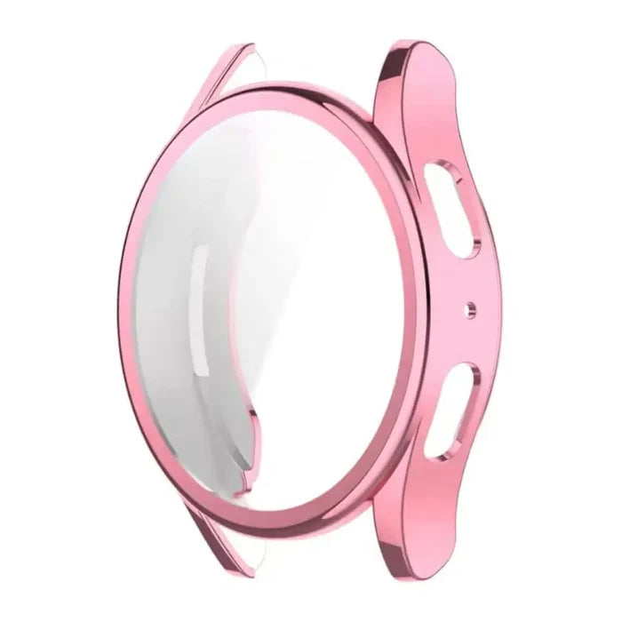 Rosegold protective case for Samsung Galaxy Watch 7 44mm by Habicare, shown on the watch emphasizing durable coverage and stylish design.