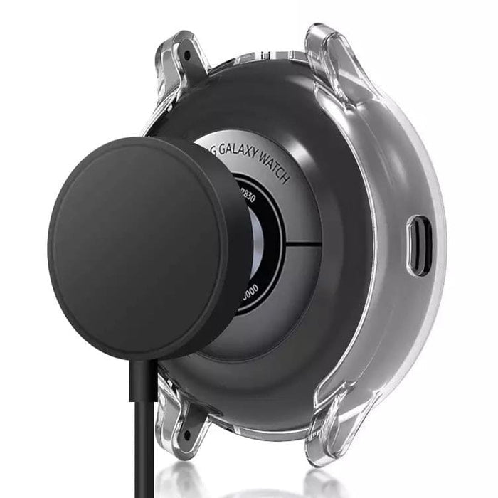 Clear protective case for Samsung Galaxy Watch Active 2 (44mm), fits snugly around the watch, offering durable protection.