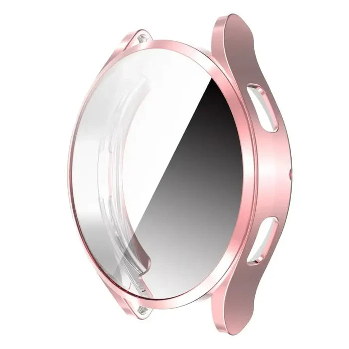 Habicare protective case for Samsung Galaxy Watch FE 40mm in rose gold, snugly fitting and showcasing the stylish watch protection.