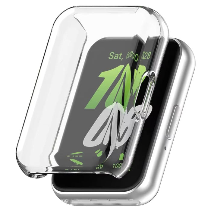 Clear protective case for Samsung Galaxy Watch Fit 3, designed to safeguard the smartwatch with a transparent fit.