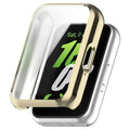Gold protective case for Samsung Galaxy Watch Fit 3 by Habicare, showing the sleek design and fit on the smartwatch.