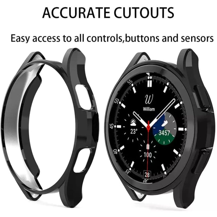 Black protective case for Samsung Galaxy Watch Gear S2, designed to shield and enhance the smart watch.