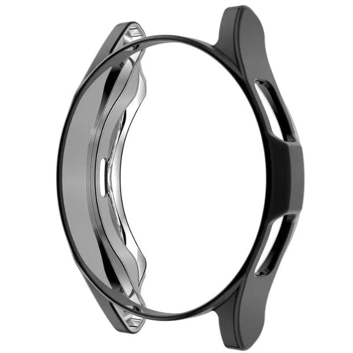 Black protective case for Samsung Galaxy Watch Gear S2, designed to safeguard the watch with durable material.