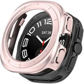 Habicare protective case for Samsung Galaxy Watch Ultra 47mm in rose gold, showing the watch with the case fitted.