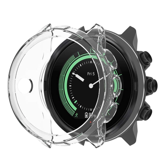 Clear protective watch case for Suunto 9 Baro, provides durability and screen protection for your smartwatch.
