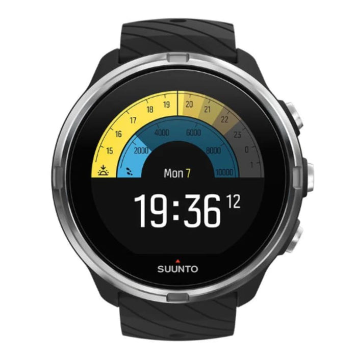 Clear protective case for Suunto 9 watch, designed to safeguard the watch face and body with transparent material.