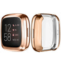 Habicare protective case for Fitbit Versa 2, TWS style, in five colors, showing the slim, durable design on the smartwatch.