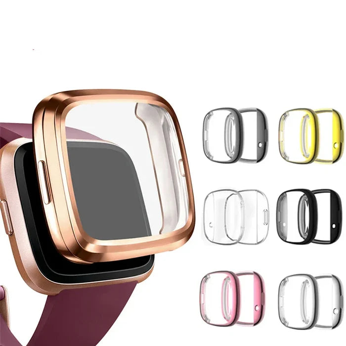 Habicare protective case for Fitbit Versa 2 in five colors, designed for TWS protection and style.
