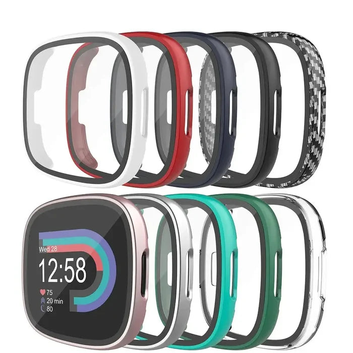 Habicare protective TWS case for Fitbit Versa 4, showing a sleek, durable cover with precise cutouts for buttons and screen.