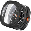 Black protective case with screen protector for Samsung Galaxy Watch Ultra 47mm and Ultra 2, featuring durable watch case design.