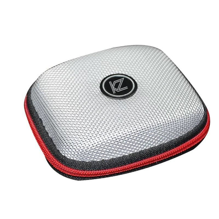 9eight5 protective earphones case for phone and tablet accessories, compact black case with zip closure and interior storage compartments.