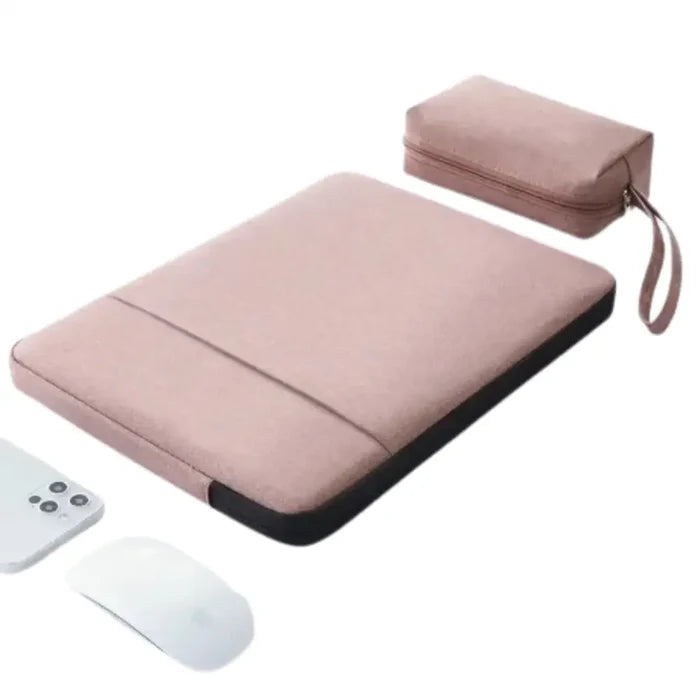 Habicare 9eight5 protective laptop sleeve designed for MacBook, featuring a sleek, cushioned exterior for safe transportation.