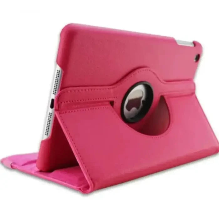 Habicare 9eight5 protective stand case for iPad series in rose red, featuring a sturdy design and adjustable stand for easy use.