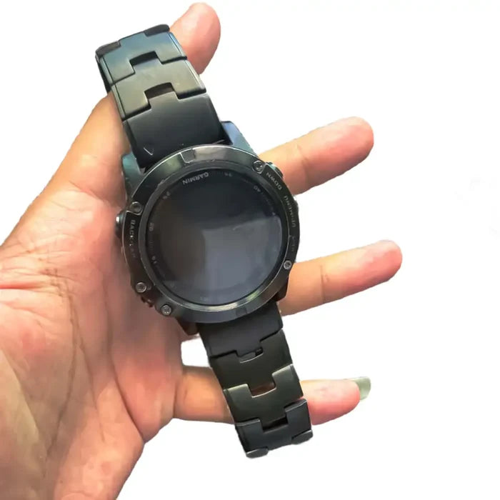 Habicare Quick Fit Titanium strap for Garmin Fenix, Epix, Instinct series 22/26mm watch bands in three colors.