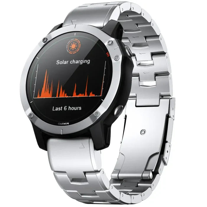 Habicare Quick Fit titanium strap for Garmin Fenix, Epix, Instinct series watches, 22/26mm TWS band in three colors.