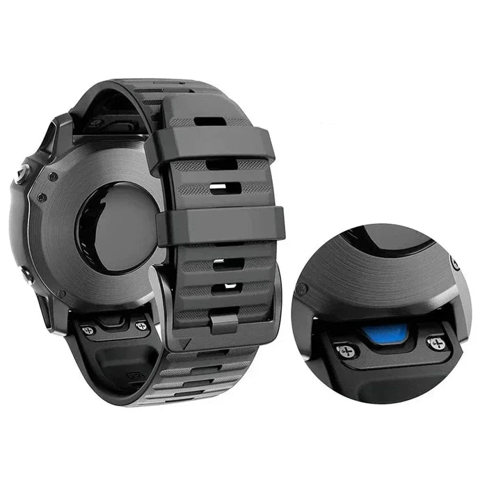 Habicare Quickfit silicone strap for Garmin watch series, available in various models and 46 vibrant colors, TWS style.